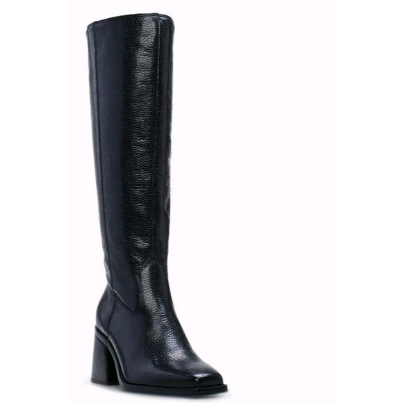 Vince Camuto Shoes - Vince Camuto Women's Sangeti Stacked Heel Knee High Boot, Black Leather 7.5